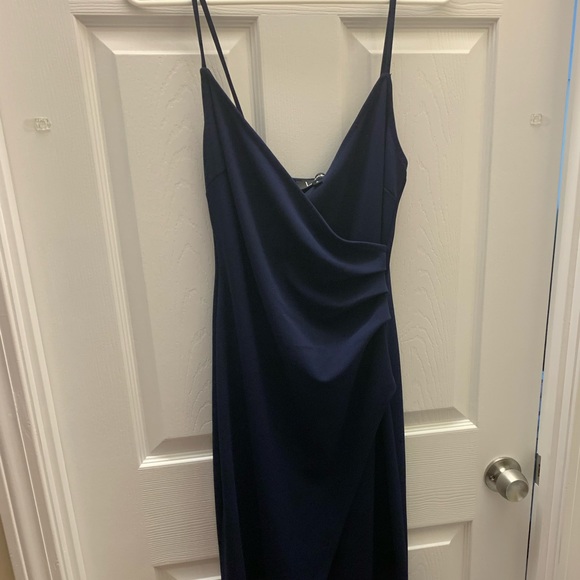 Lulu's | Dresses | Lulus Sweetest Admirer Navy Ruched Surplice Maxi Dress | Poshmark